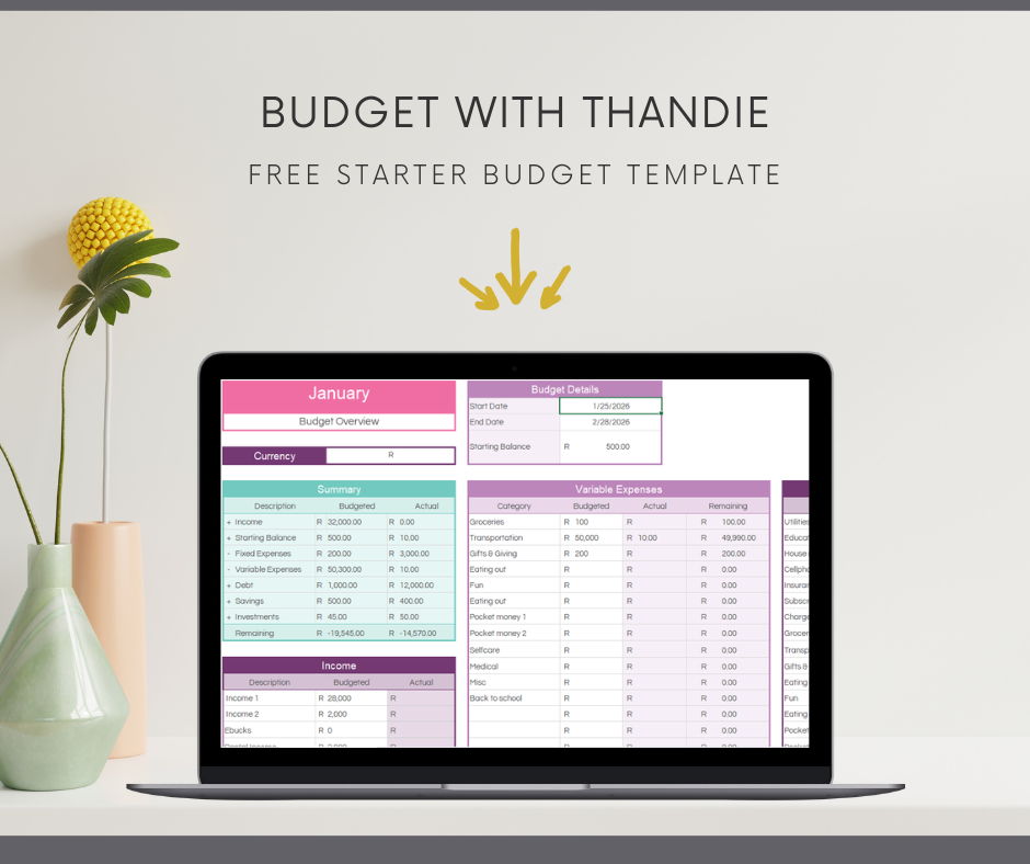 Budget With Thandie -Starter budget template (FREE)